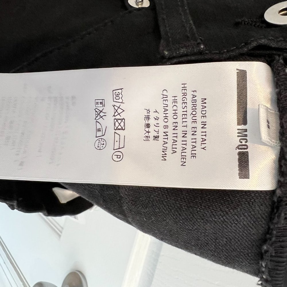 Alexander McQueen McQ Black Distressed Jeans Sz 25 - Picture 7 of 7